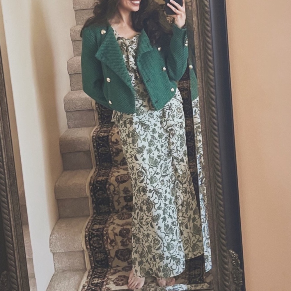ZARA Green Knit Jacket